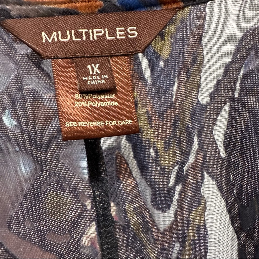 Multiples Multicolor Chevron Poncho - Picture 7 of 8